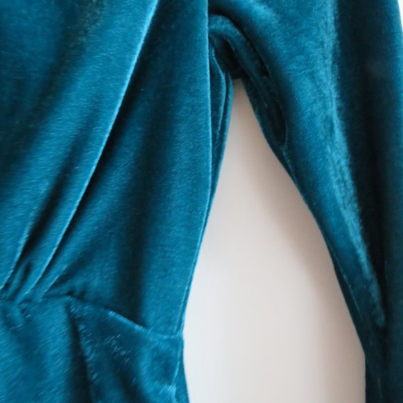 PATBO Velvet Ruched Mini Dress in Azure Blue - Size US 0 - Picture 8 of 15